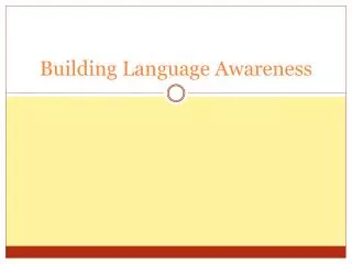 Building Language Awareness
