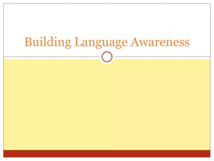 building language awareness