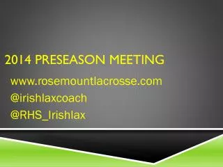 2014 Preseason Meeting