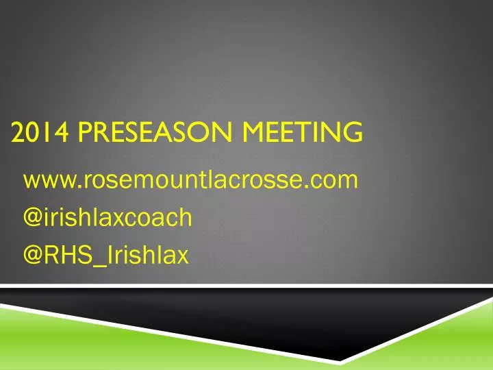 2014 preseason meeting