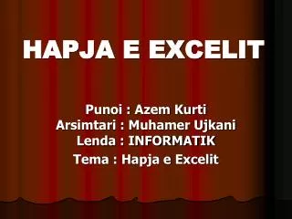 hapja e excelit
