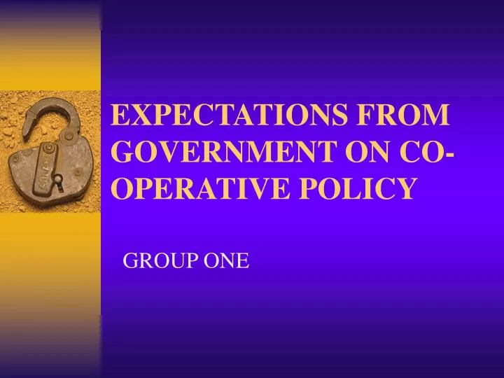 expectations from government on co operative policy