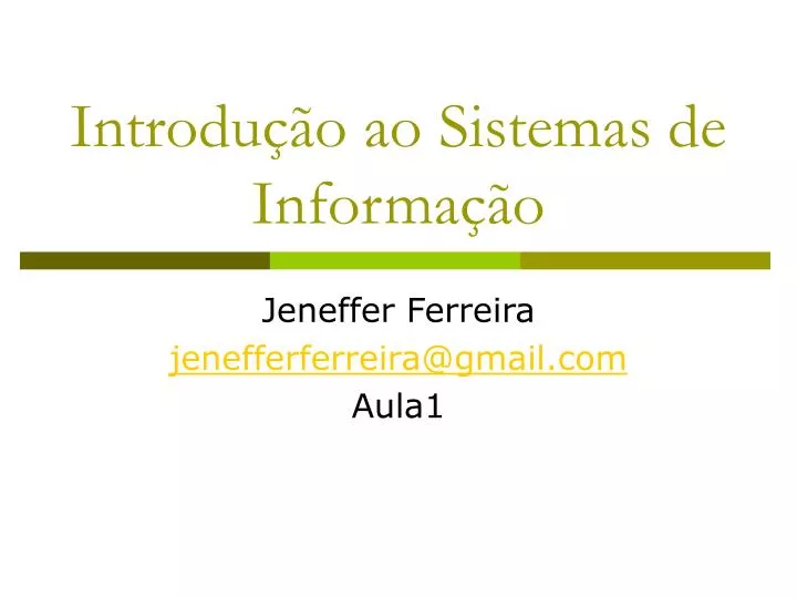 introdu o ao sistemas de informa o