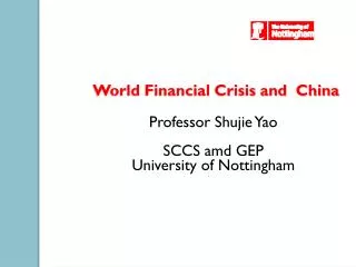 World Financial Crisis and China