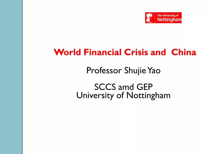 world financial crisis and china