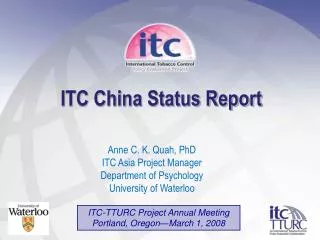 ITC China Status Report