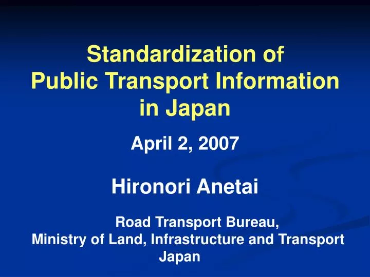 standardization o public transport information in japan
