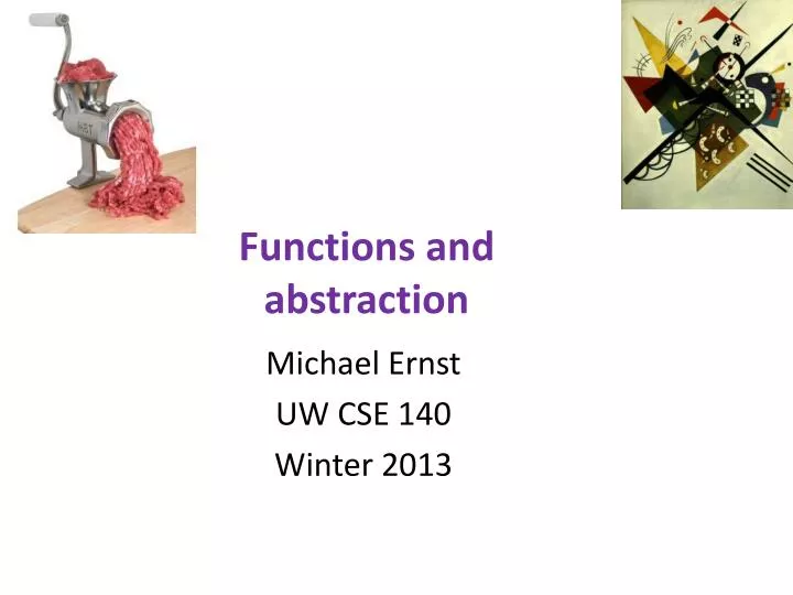 functions and abstraction