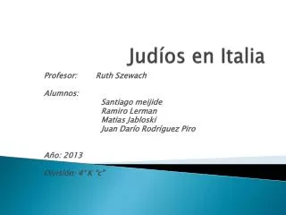 jud os en i talia