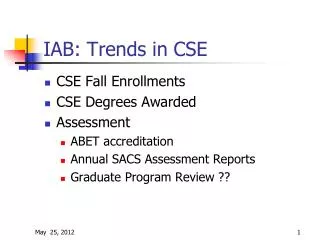 IAB: Trends in CSE