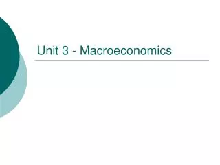 Unit 3 - Macroeconomics