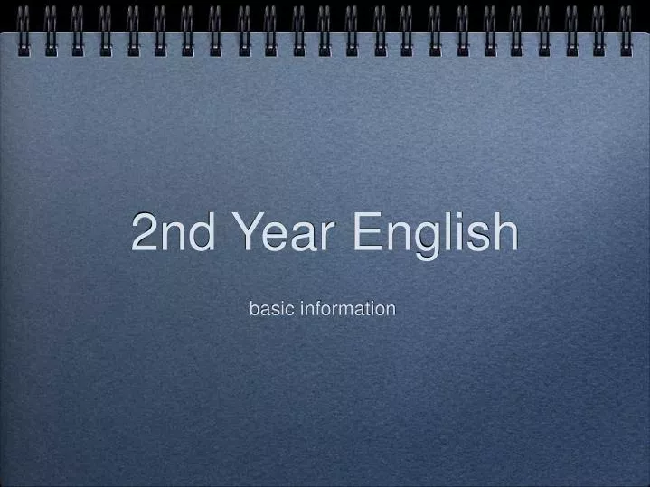 2nd year english