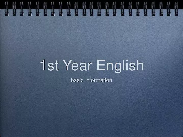 1st year english