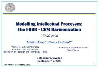 modelling intellectual processes the frbr crm harmonization
