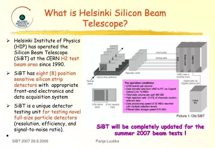what is helsinki silicon beam telescope