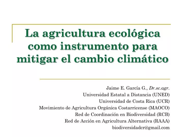 la agricultura ecol gica como instrumento para mitigar el cambio clim tico