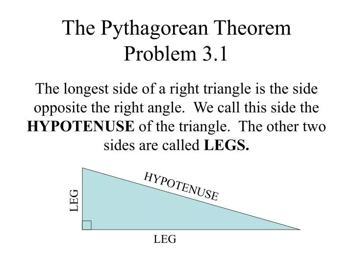 the pythagorean theorem problem 3 1