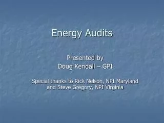 Energy Audits