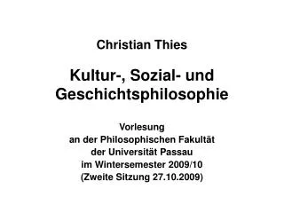 christian thies kultur sozial und geschichtsphilosophie