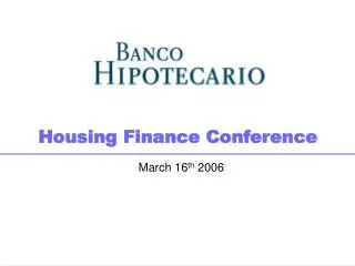 Housing Finance Conference