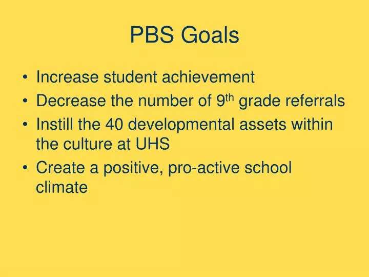 pbs goals