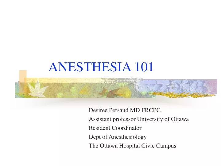 anesthesia 101