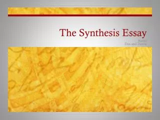 The Synthesis Essay