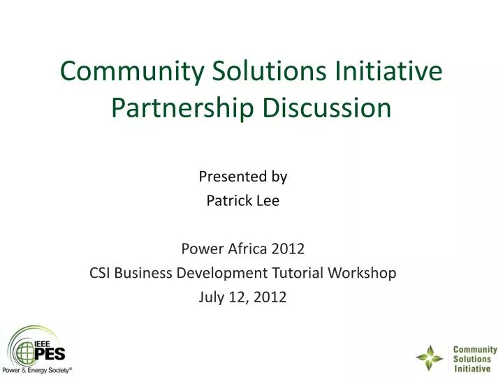 community solutions initiative partnership discussion