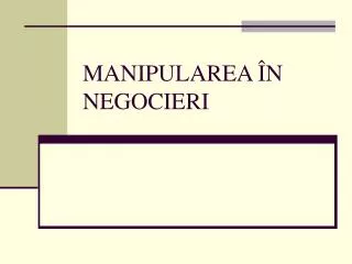 manipularea n negocieri