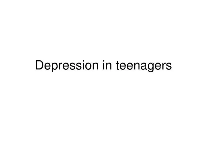 depression in teenagers