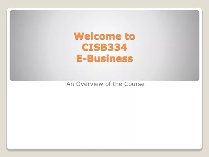 welcome to cisb334 e business