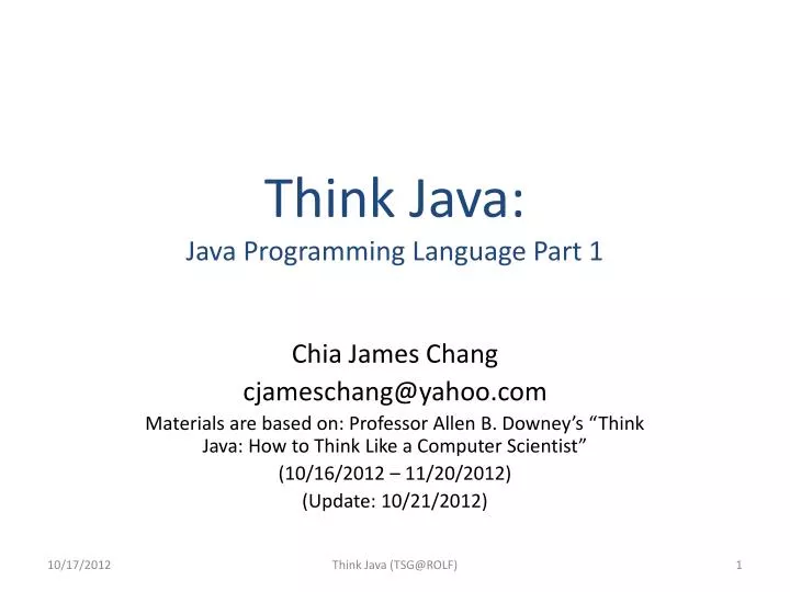 think java java programming language part 1