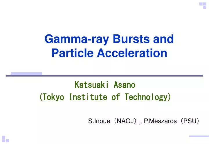 gamma ray bursts and particle acceleration