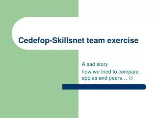 Cedefop-Skillsnet team exercise