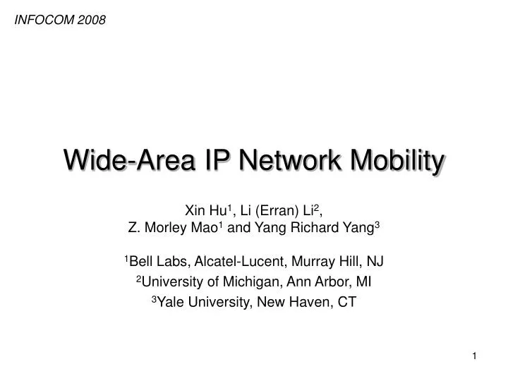 wide area ip network mobility