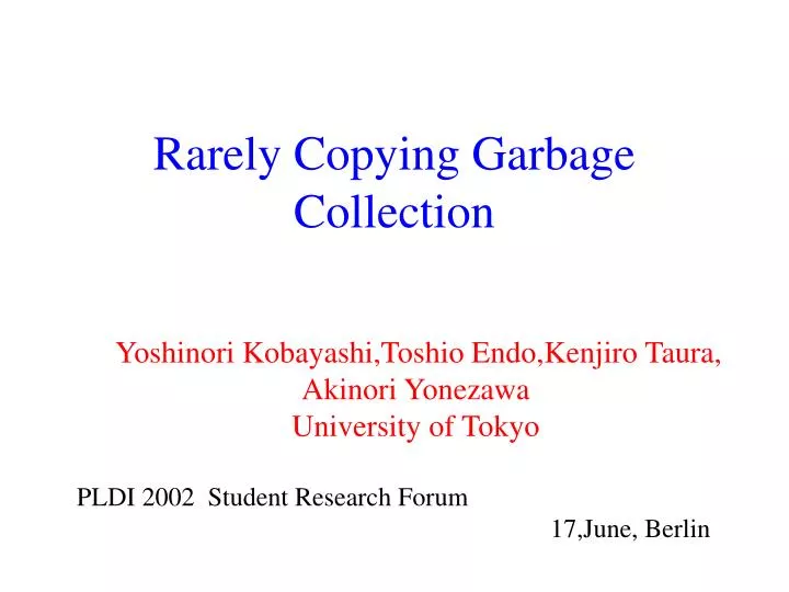 rarely copying garbage collection