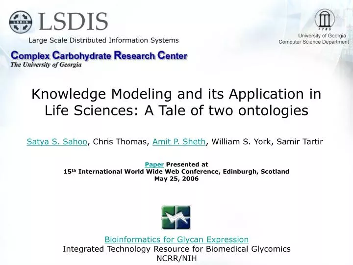 knowledge modeling and its application in life sciences a tale of two ontologies