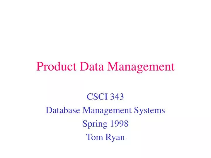 product data management