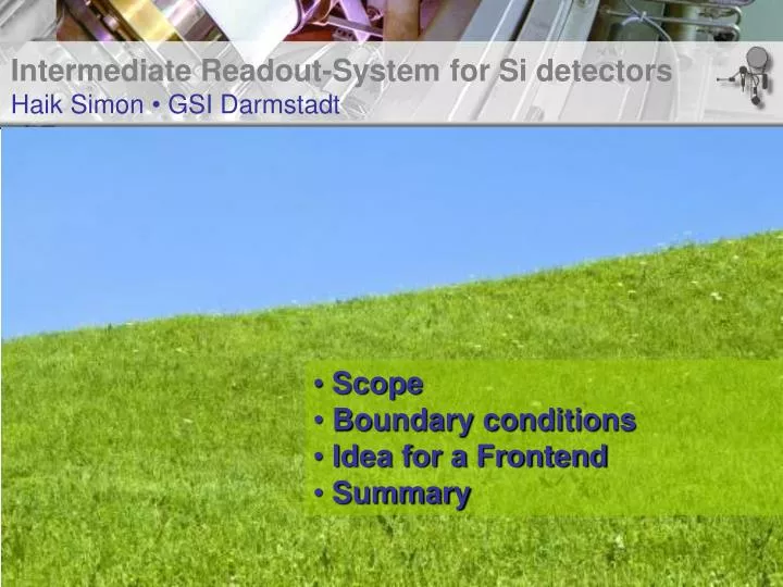 intermediate readout system for si detectors haik simon gsi darmstadt