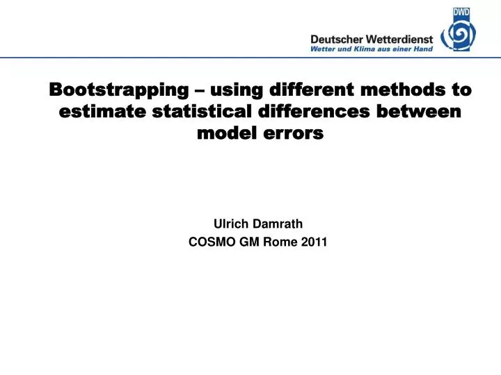 bootstrapping using different methods to estimate statistical differences between model errors