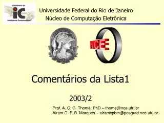 coment rios da lista1