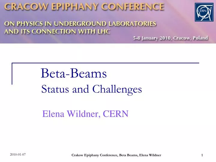 beta beams status and challenges