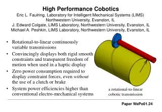 High Performance Cobotics