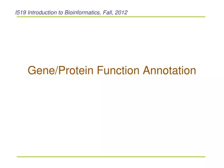 gene protein function annotation