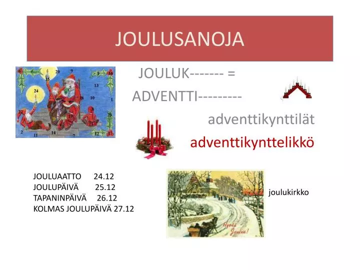 joulusanoja