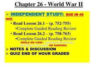 Chapter 26 - World War II