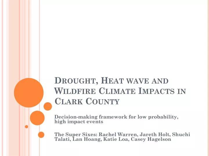 drought heat wave and wildfire climate impacts in clark county