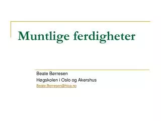 muntlige ferdigheter