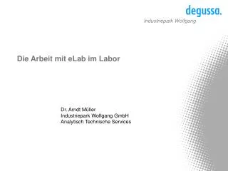 die arbeit mit elab im labor