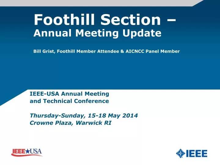 foothill section annual meeting update bill grist foothill member attendee aicncc panel member